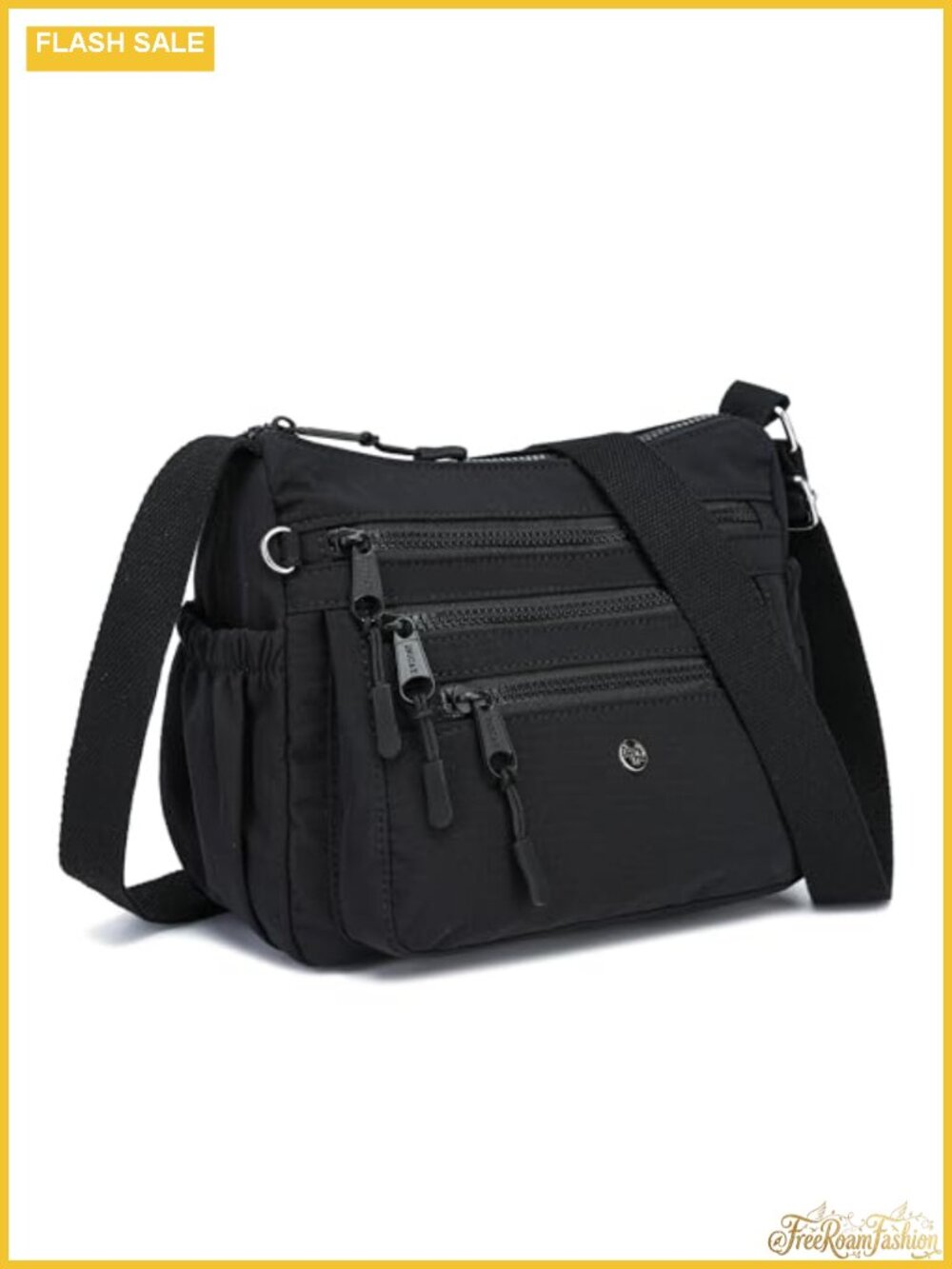 Nylon Crossbody Bag Multi Pocket Adjustable Strap Lightweight Purse